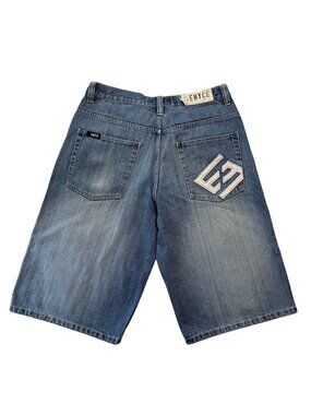 Vtg Y2K ENYCE 5 Pocket Baggy Shorts Jorts Hip Hop Streetwear Retro Skater Men 32